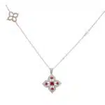 Contemporary Ruby and Diamond Floral Necklace