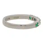 Contemporary Emerald and Diamond Half Eternity Band Ring