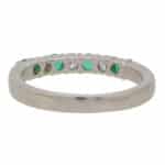 Contemporary Emerald and Diamond Half Eternity Band Ring