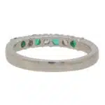 Contemporary Emerald and Diamond Half Eternity Band Ring