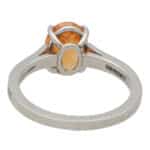 Contemporary Spessartite Garnet and Diamond Solitaire Ring