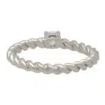 Contemporary Round Cut Diamond Solitaire Ring With Twisted Band