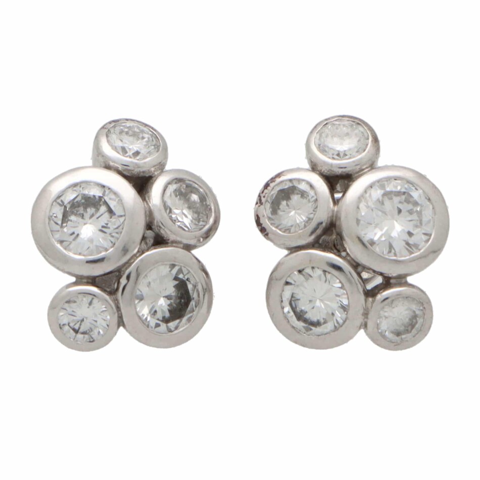 Diamond Bubble Cluster Earrings