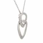 Contemporary Double Hoop Diamond Pendant Necklace