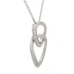 Contemporary Double Hoop Diamond Pendant Necklace