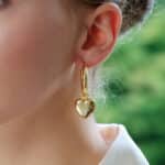 Vintage Retro Convertible Heart Drop Hoop Earrings Vintage Retro Convertible Heart Drop Hoop Earrings