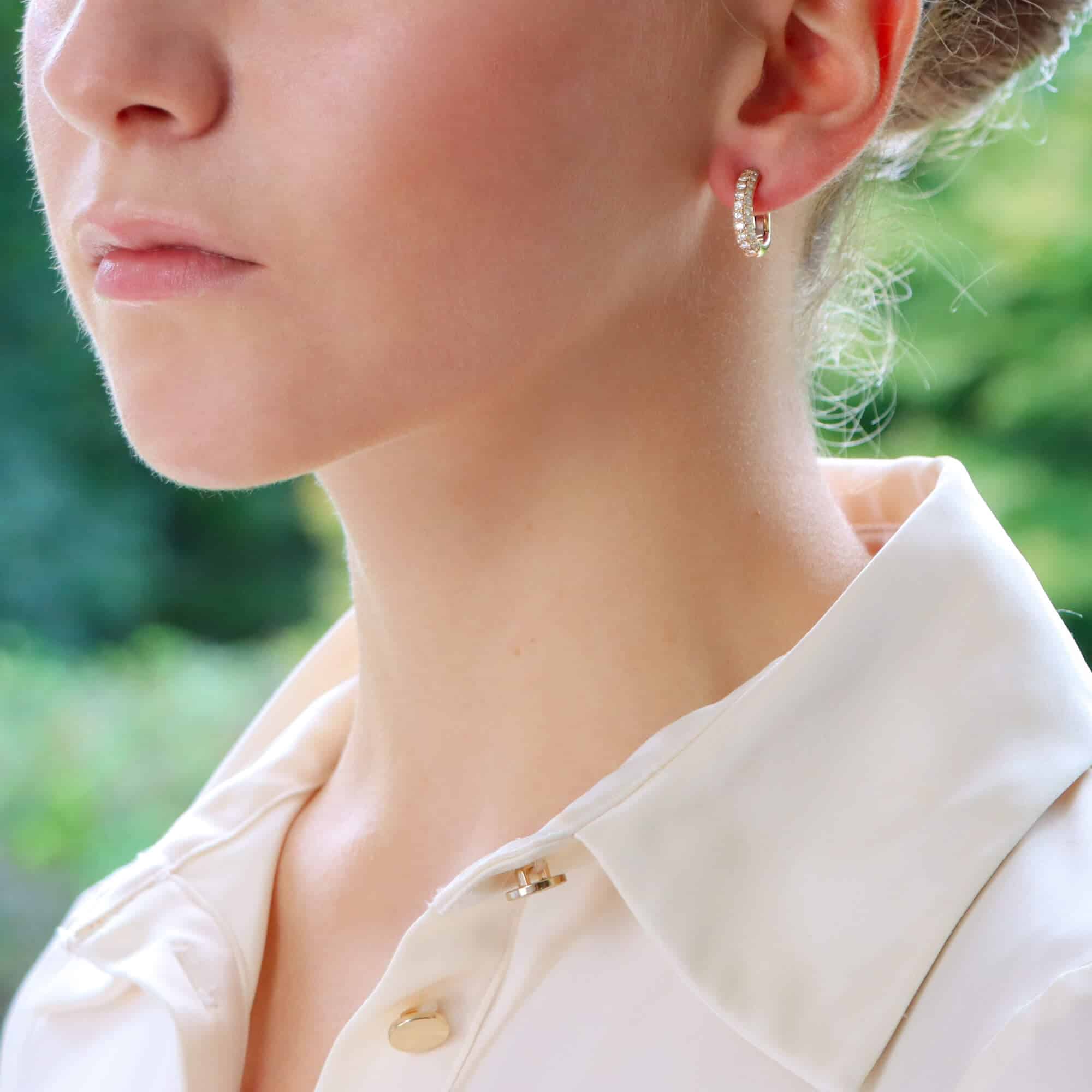 Petite diamond hoop earrings top