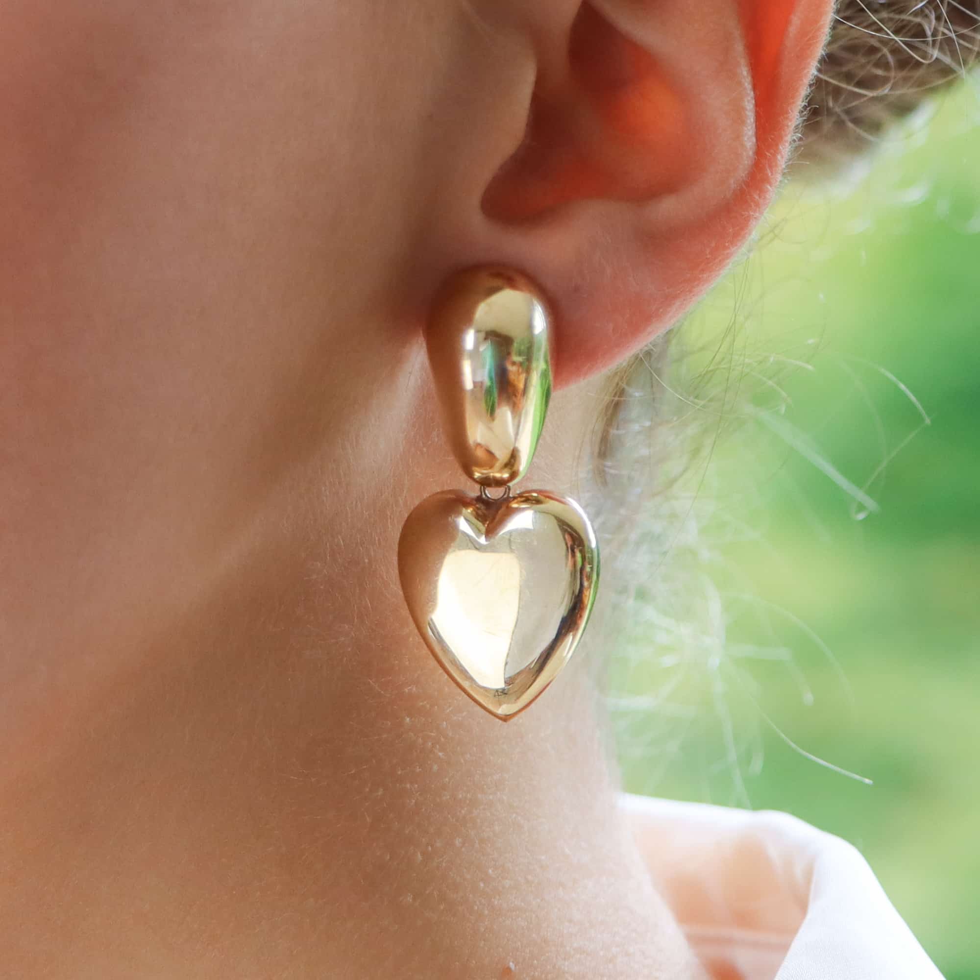 Vintage Retro Heart Drop Earrings