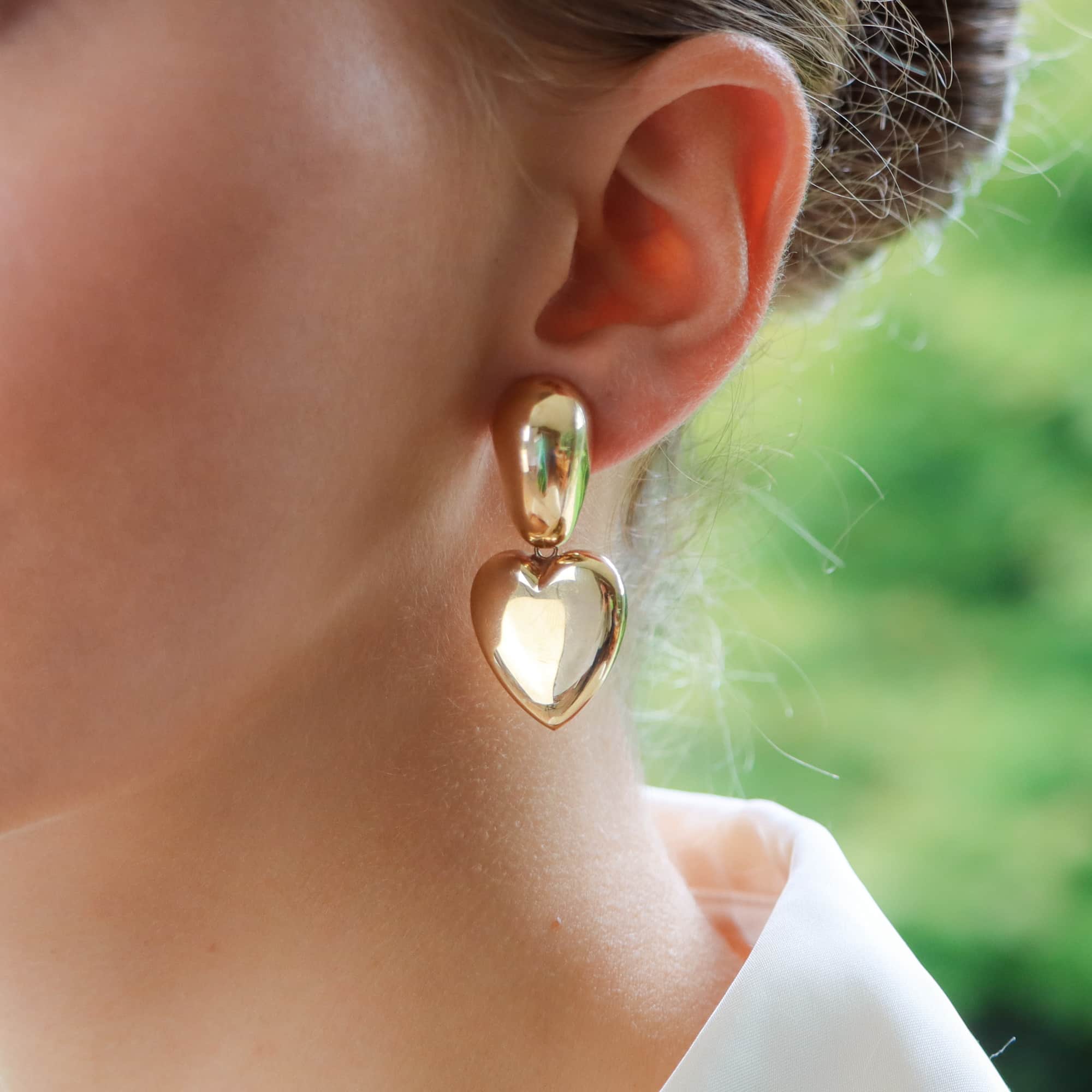 Vintage Retro Heart Drop Earrings