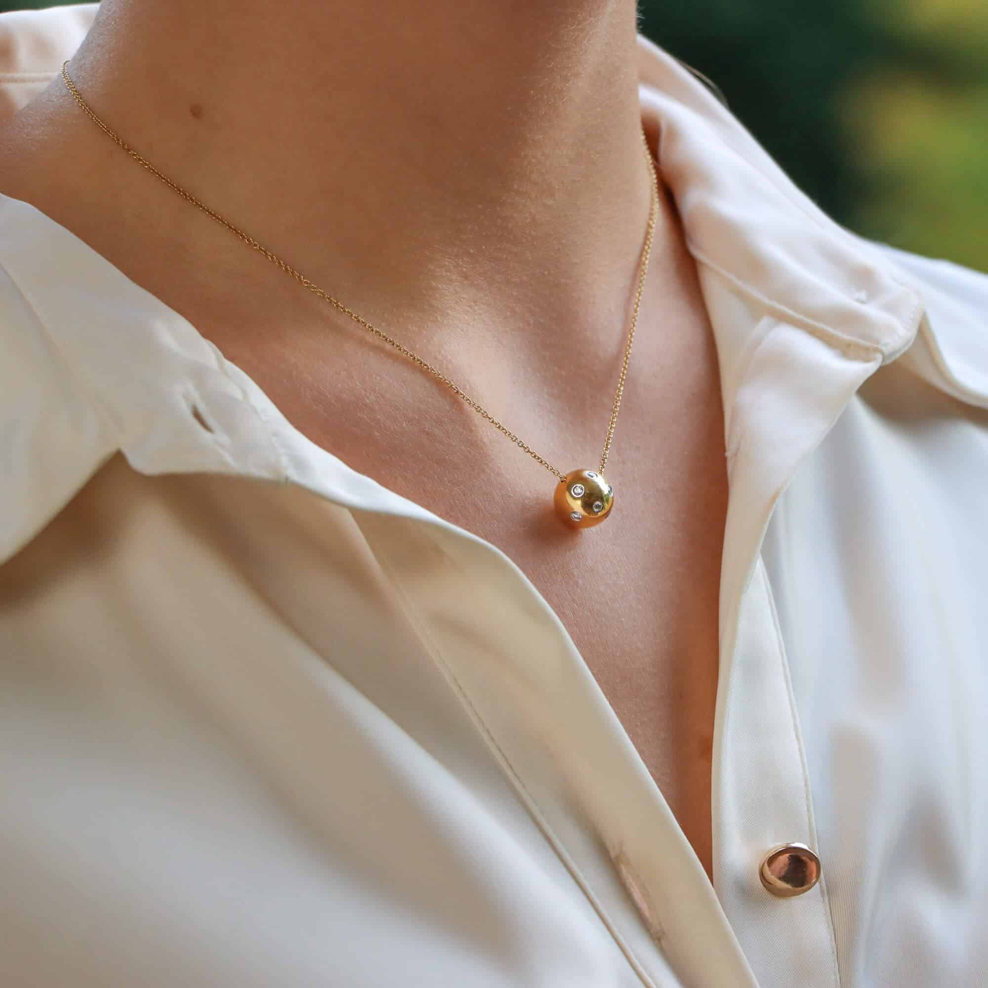 Tiffany ball pendant store necklace