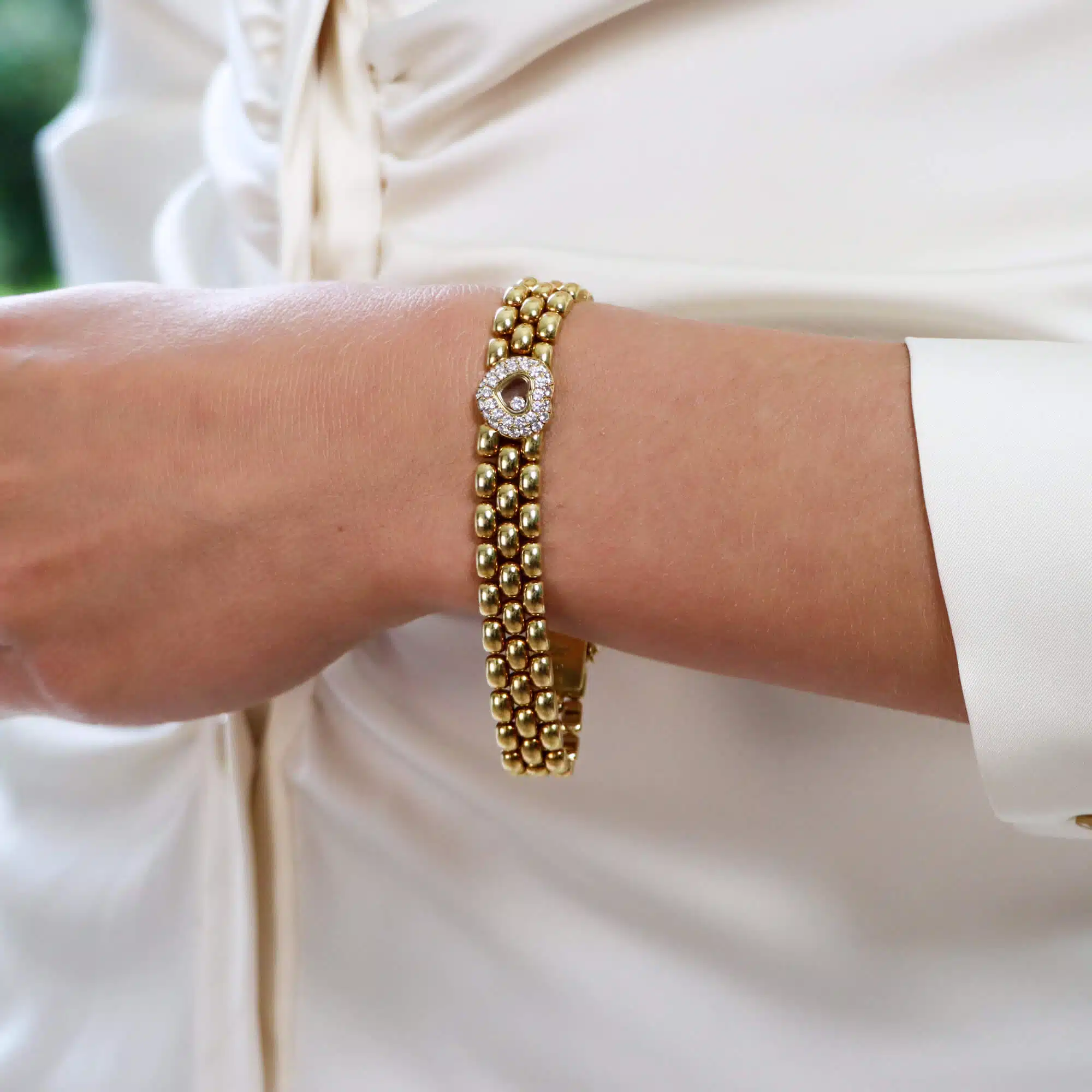 Vintage Chopard 'Happy Diamonds' Chunky Link Bracelet