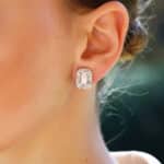 Art Deco Inspired Emerald Cut Diamond Target Earrings