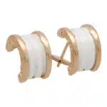 Vintage Bvlgari B.Zero1 Petite White Ceramic Hoop Earrings
