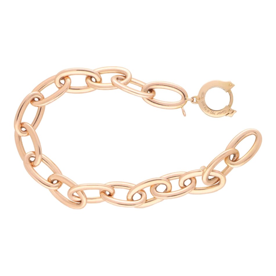 Vintage C De Cartier Diamond Open Link Bracelet