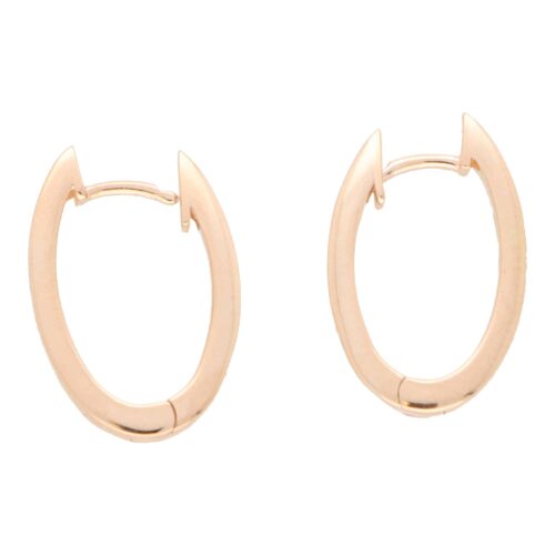Oval Hoop Earrings in Rose Gold