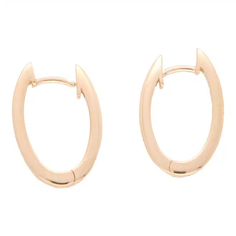 Oval Hoop Earrings in Rose Gold