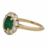 Vintage Mauboussin Emerald and Diamond Cluster Ring