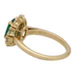 Vintage Mauboussin Emerald and Diamond Cluster Ring