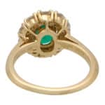 Vintage Mauboussin Emerald and Diamond Cluster Ring