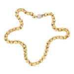 Vintage Italian Chunky Twisted Link Necklace with Diamond Clasp