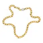 Vintage Italian Chunky Twisted Link Necklace with Diamond Clasp
