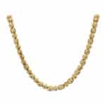 Vintage Italian Chunky Twisted Link Necklace with Diamond Clasp