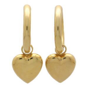 Vintage Retro Convertible Heart Drop Hoop Earrings