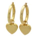 Vintage Retro Convertible Heart Drop Hoop Earrings