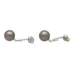 Tahitian Pearl and Diamond Hoop Earrings