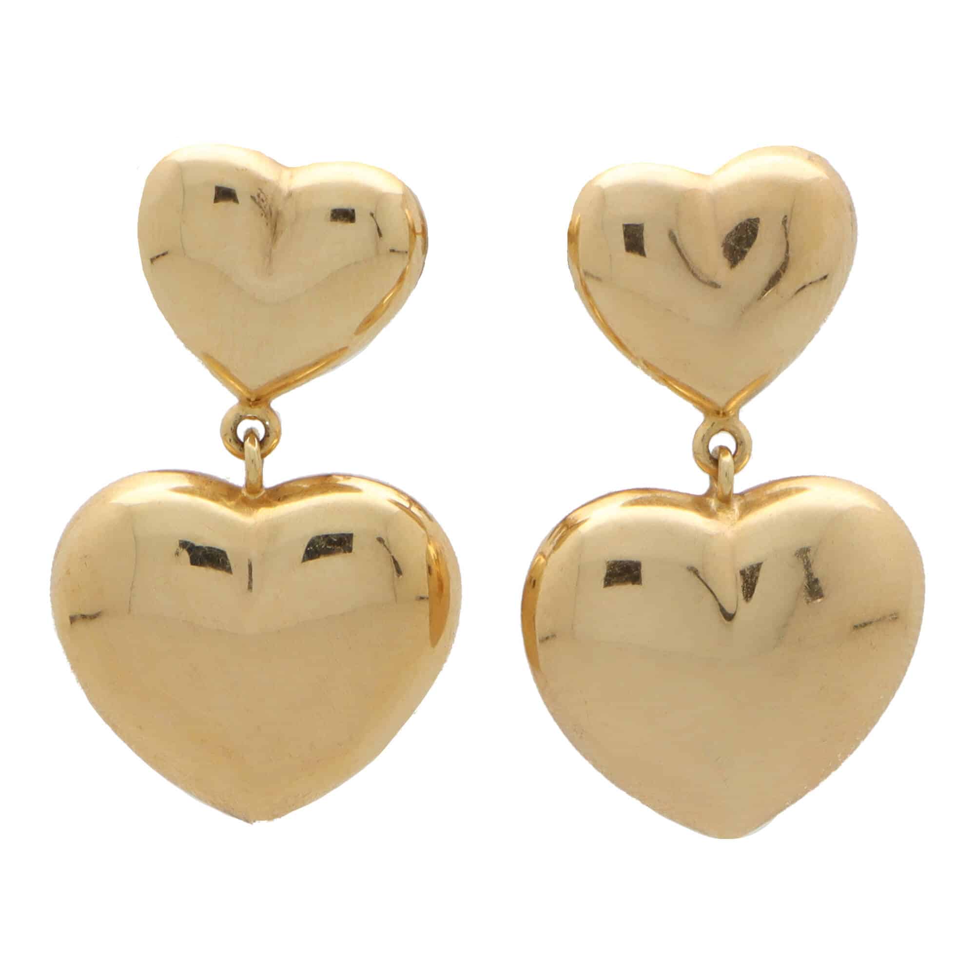 Vintage Retro Double Heart Earrings at Susannah Lovis Jewellers