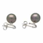 Tahitian Pearl and Diamond Hoop Earrings