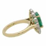 Emerald and Diamond Cluster Ring