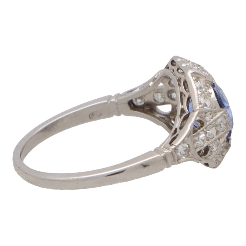 Art Deco Sapphire and Diamond Ring