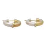 Vintage Retro Chunky Small Hoop Earrings in Yellow Gold and