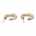 Vintage Retro Chunky Small Hoop Earrings in Yellow Gold and