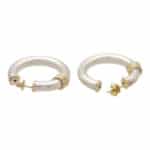 Vintage Retro Chunky Hoop Earrings in Yellow Gold and Silver