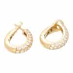 Vintage Chaumet Petite Diamond Hoop Earrings