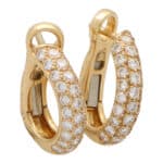 Vintage Chaumet Petite Diamond Hoop Earrings