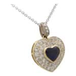 Vintage Sapphire and Diamond Heart Pendant