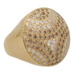 Vintage Cartier Jeton Sauvage White and Cognac Diamond Ring