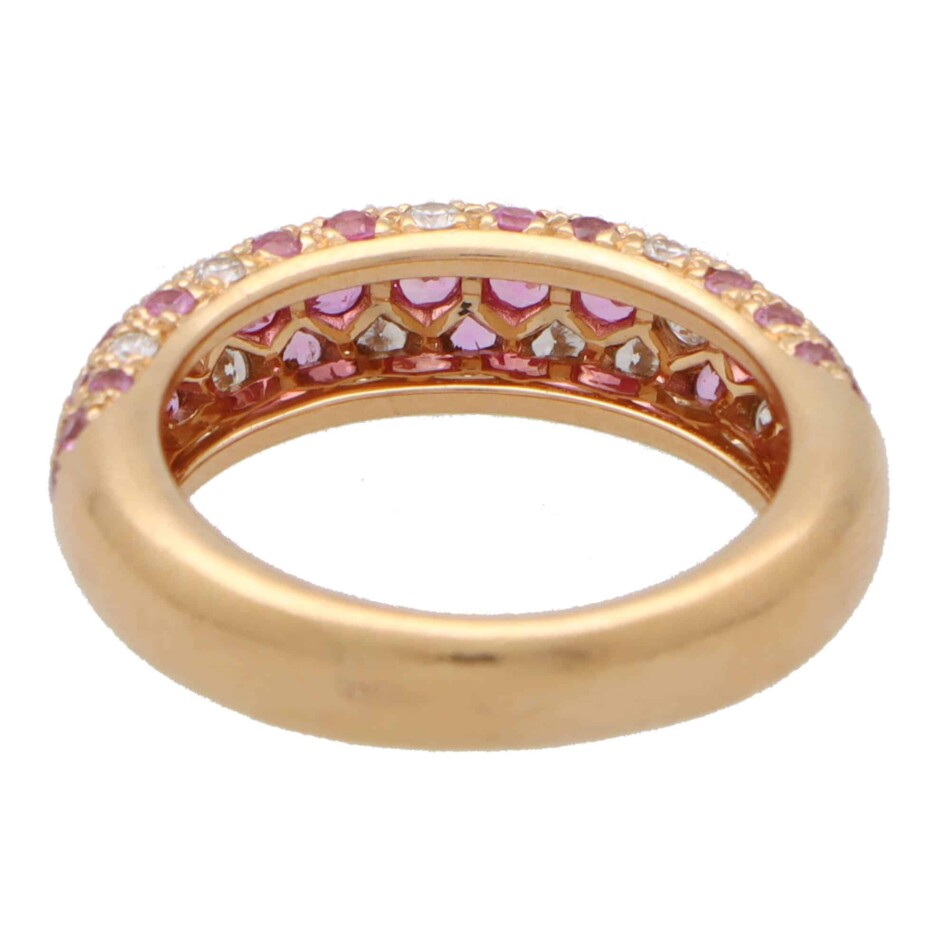 Vintage Cartier Pink Sapphire and Diamond Mimi Ring
