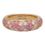 Vintage Cartier Pink Sapphire and Diamond Mimi Ring