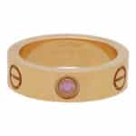 Vintage Cartier Pink Sapphire Love Ring in Rose Gold
