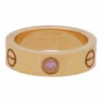 Vintage Cartier Pink Sapphire Love Ring in Rose Gold