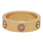 Vintage Cartier Pink Sapphire Love Ring in Rose Gold