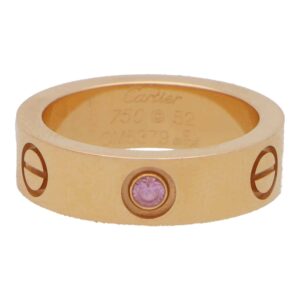 Vintage Cartier Pink Sapphire Love Ring in Rose Gold