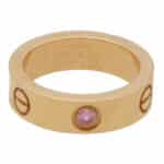 Vintage Cartier Pink Sapphire Love Ring in Rose Gold