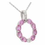 Contemporary Pastel Pink Sapphire and Diamond Pendant Necklace