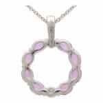 Contemporary Pastel Pink Sapphire and Diamond Pendant Necklace