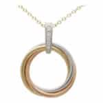 Contemporary Diamond Trinity Pendant Necklace